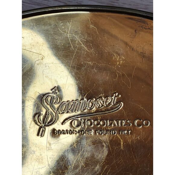 Samoset Chocolate Tin - Oval - Boston one Pound Net - Hinged Oval - Picture 6 of 6